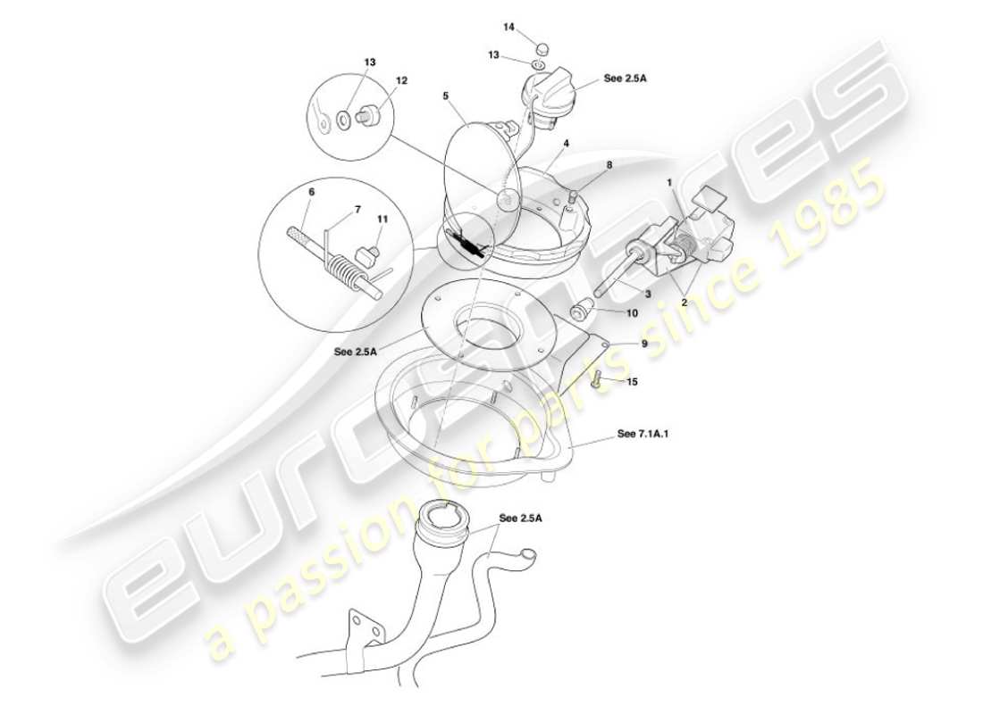 VIEW PARTS DIAGRAMS FROM THE ASTON MARTIN VANQUISH PARTS CATALOGUE a part diagram from the aston martin vanquish parts catalogue