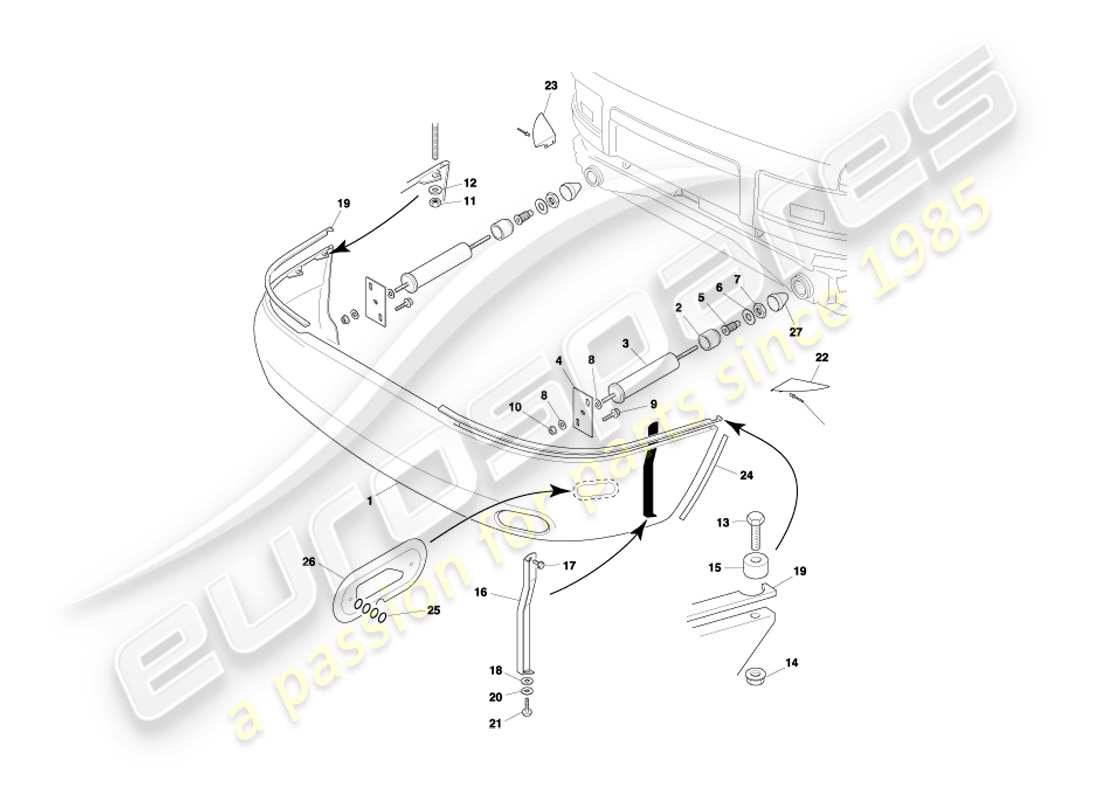 a part diagram from the aston martin db7 vantage (2004) parts catalogue