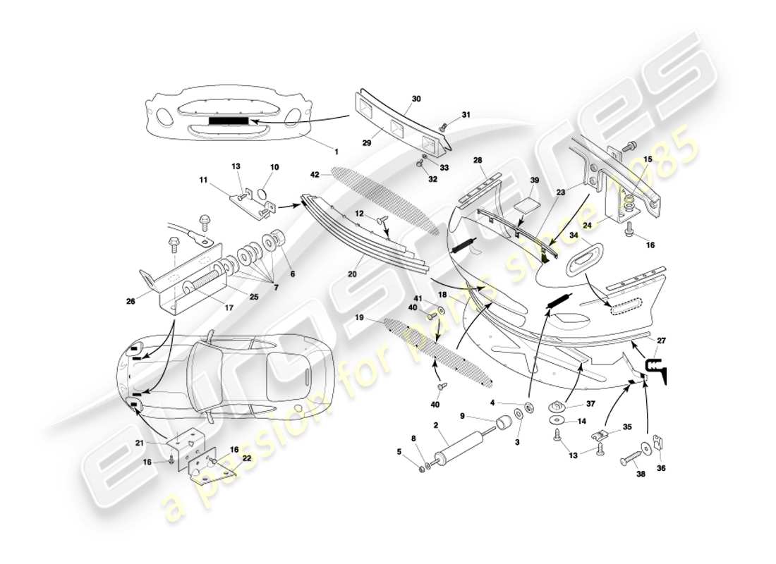 a part diagram from the aston martin db7 parts catalogue