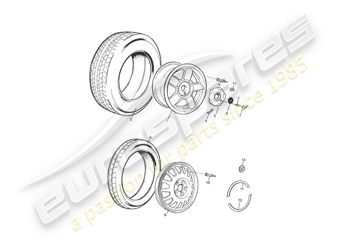 a part diagram from the aston martin v8 virage parts catalogue