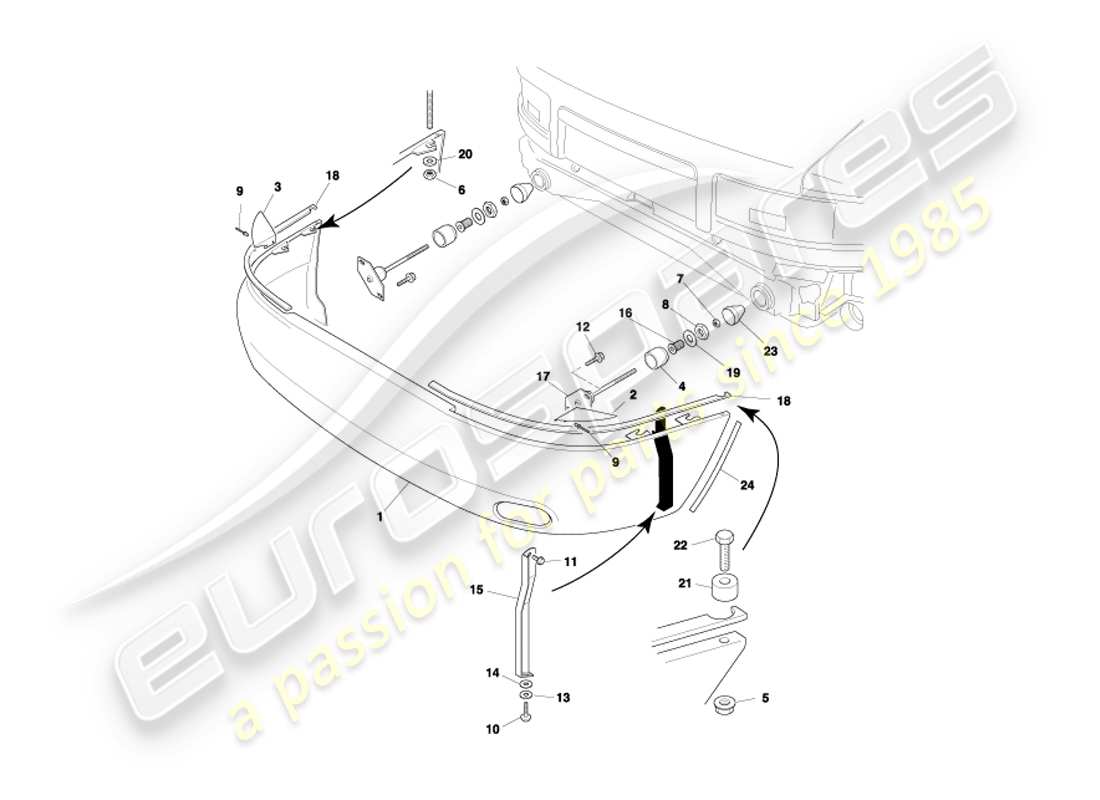 a part diagram from the aston martin db7 vantage (2004) parts catalogue