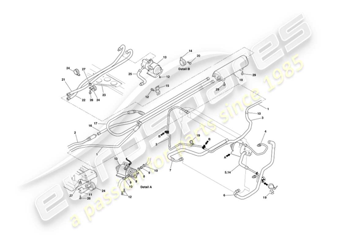 a part diagram from the aston martin vanquish parts catalogue