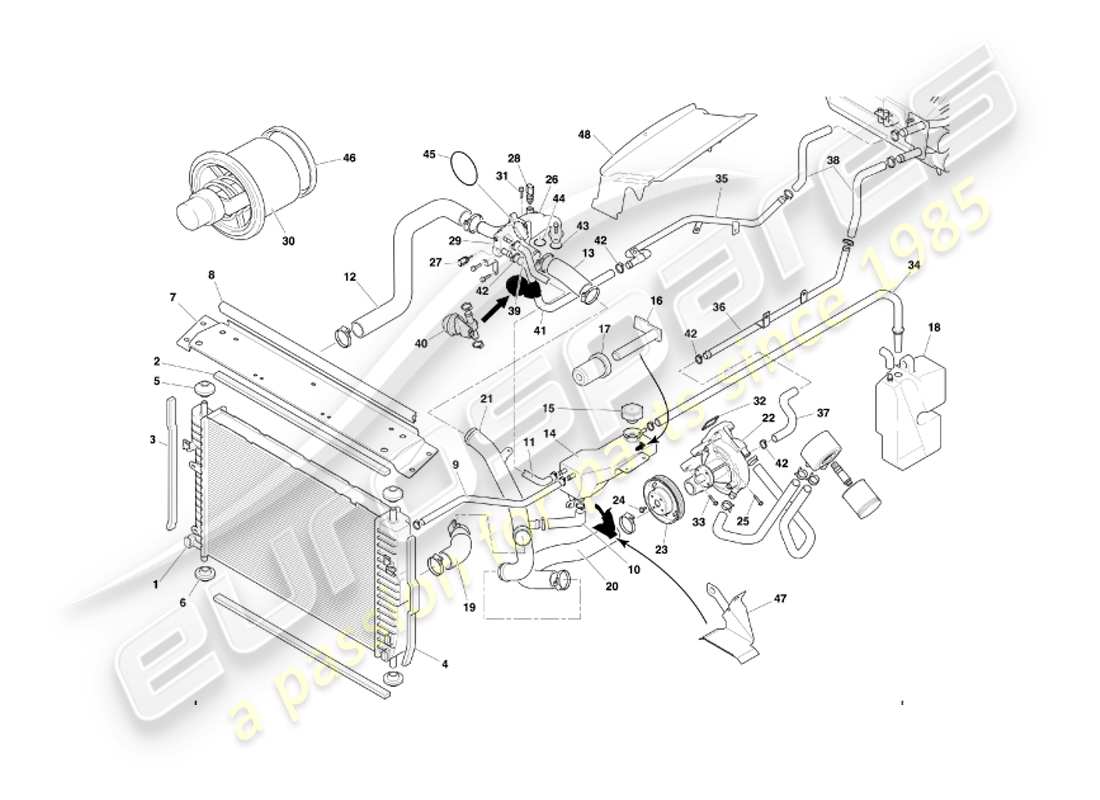 a part diagram from the aston martin db7 parts catalogue