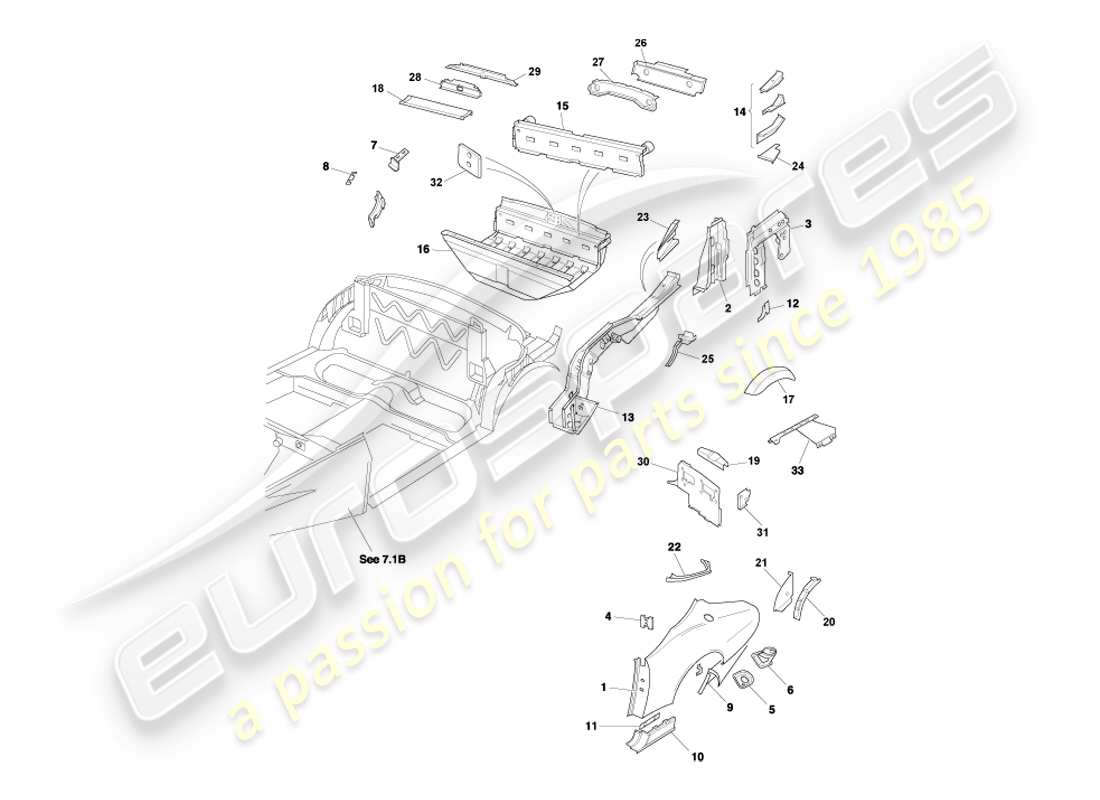 a part diagram from the aston martin db7 vantage (2003) parts catalogue