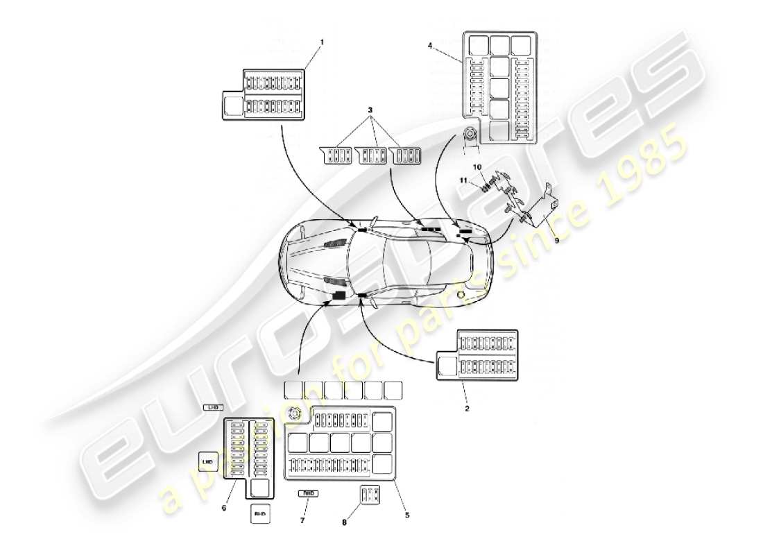 aston martin vanquish (2003) fuses part diagram