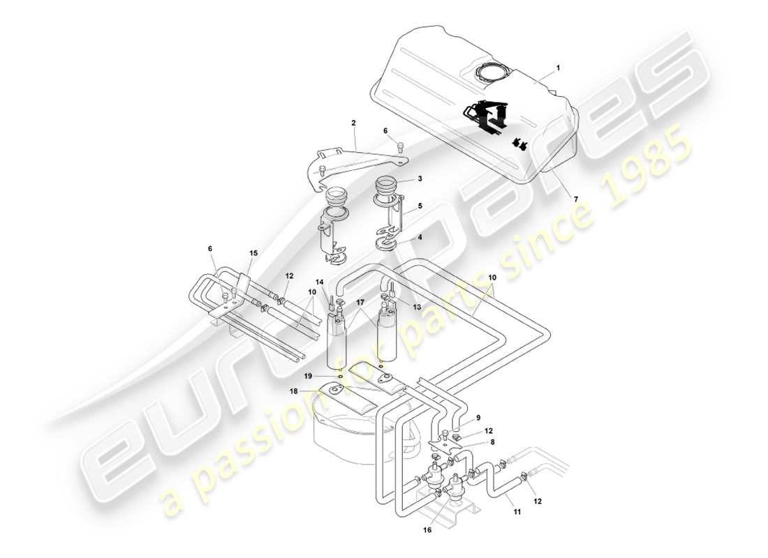 aston martin db7 vantage (2001) swirl pot, coupe part diagram