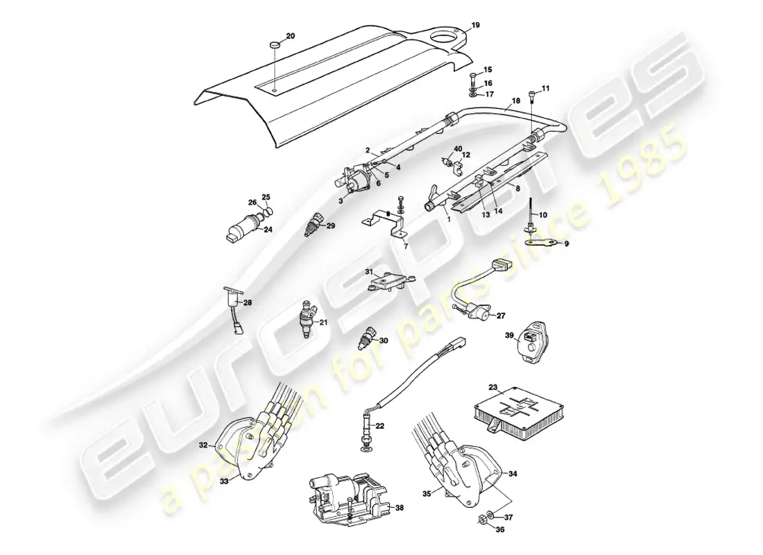 aston martin v8 volante (1997) electronic fuel injection parts diagram