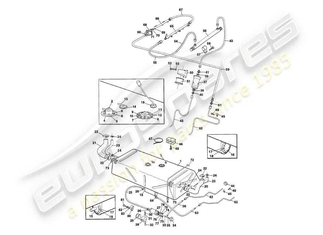 aston martin v8 coupe (2000) fuel system parts diagram