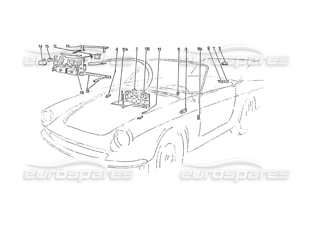 ferrari 275 (pininfarina coachwork) electrical system group parts diagram