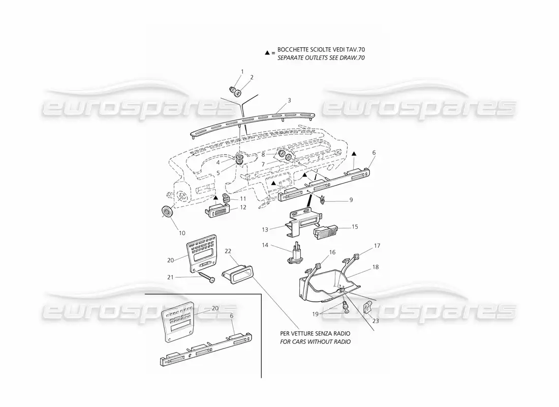 maserati qtp v6 evoluzione dashboard: components parts diagram
