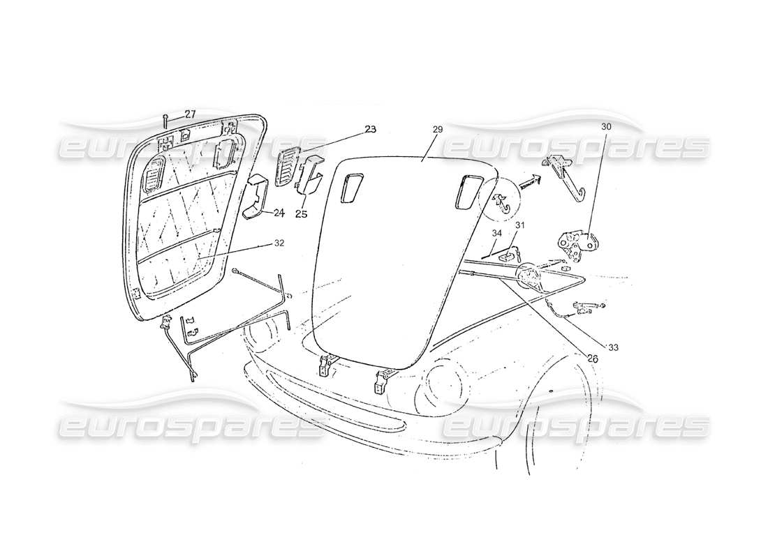 ferrari 275 (pininfarina coachwork) gruppo cofano mobile part diagram