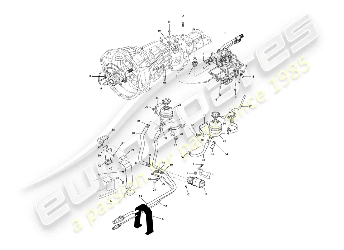 aston martin vanquish (2004) asm hydraulic system parts diagram
