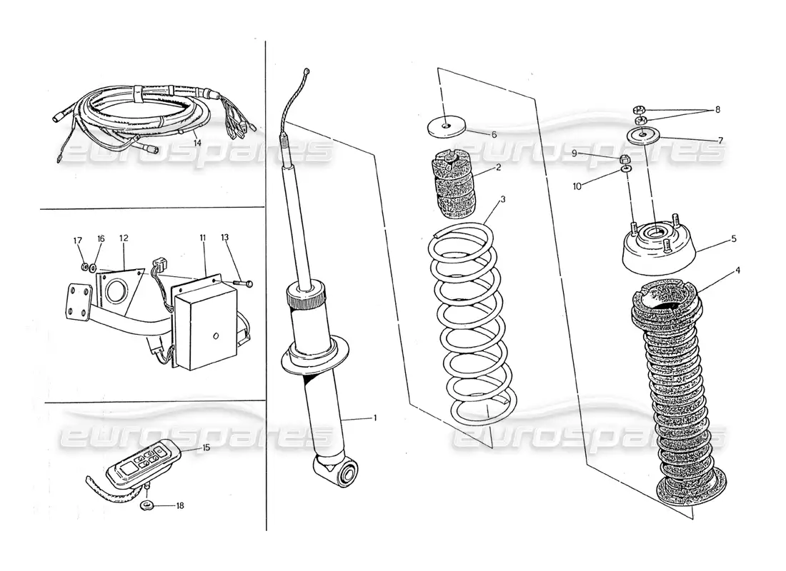 maserati 2.24v electronic control rear shock absorber parts diagram