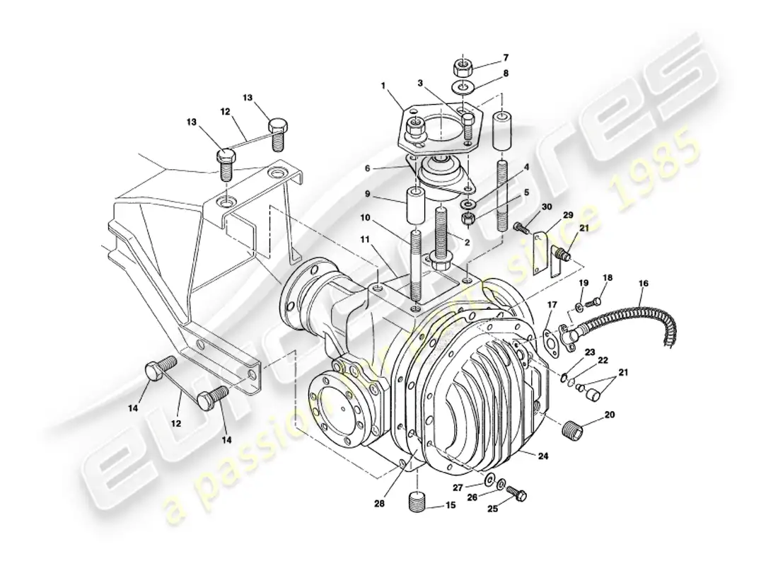 aston martin v8 volante (1999) hypoid unit parts diagram
