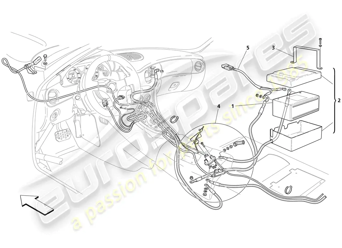 maserati trofeo battery parts diagram