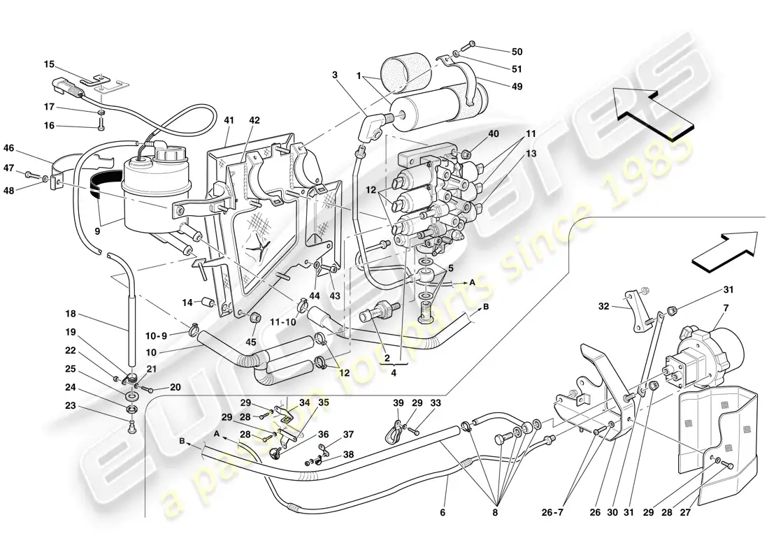 ferrari 599 sa aperta (rhd) power unit and tank parts diagram