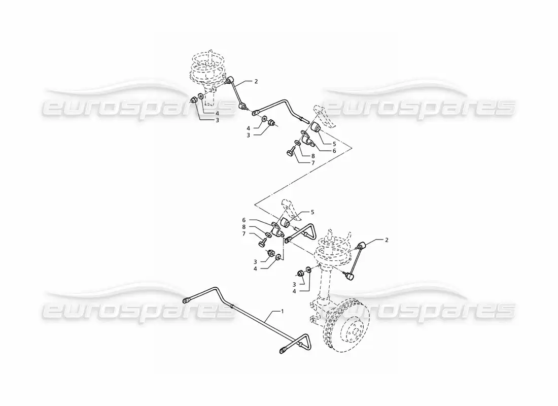 maserati ghibli 2.8 (abs) stalibilizer bar parts diagram