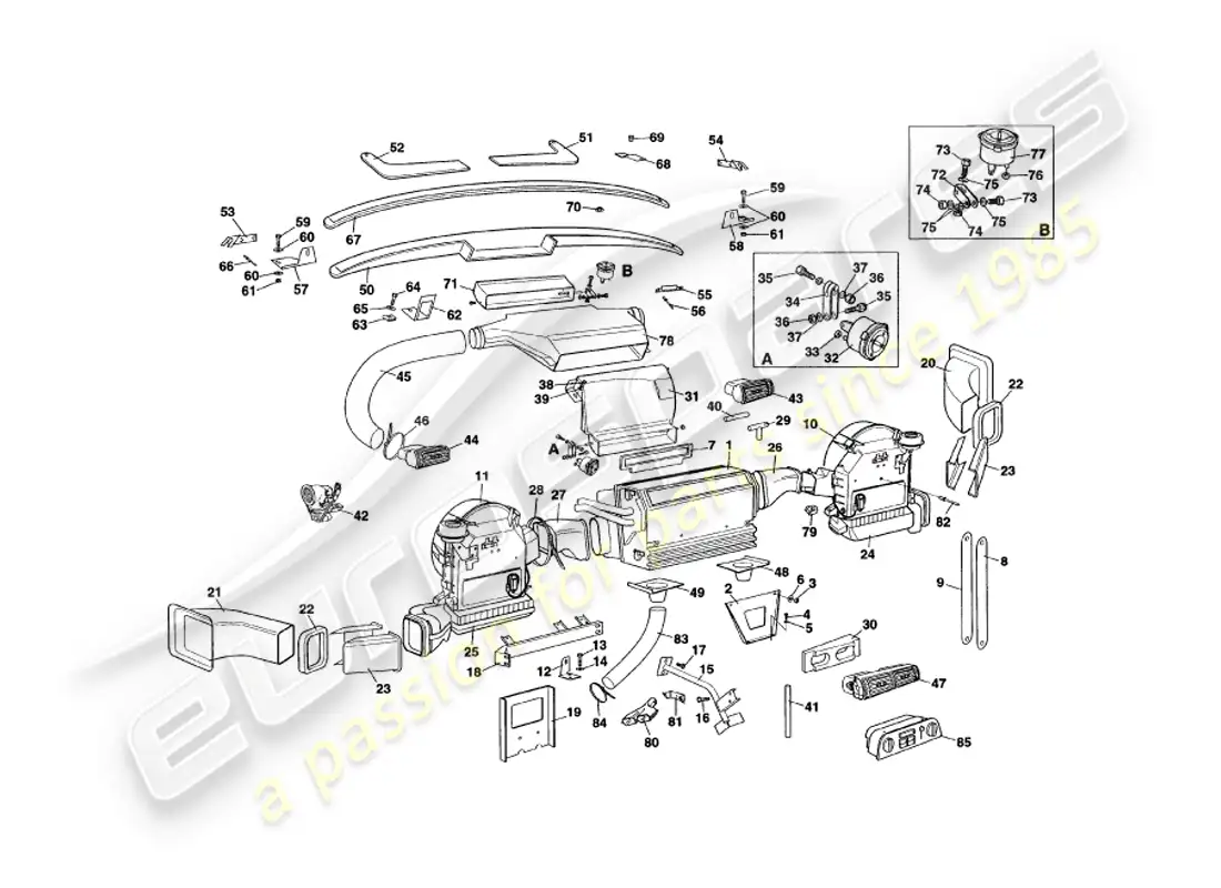 aston martin v8 coupe (1999) interior installation parts diagram