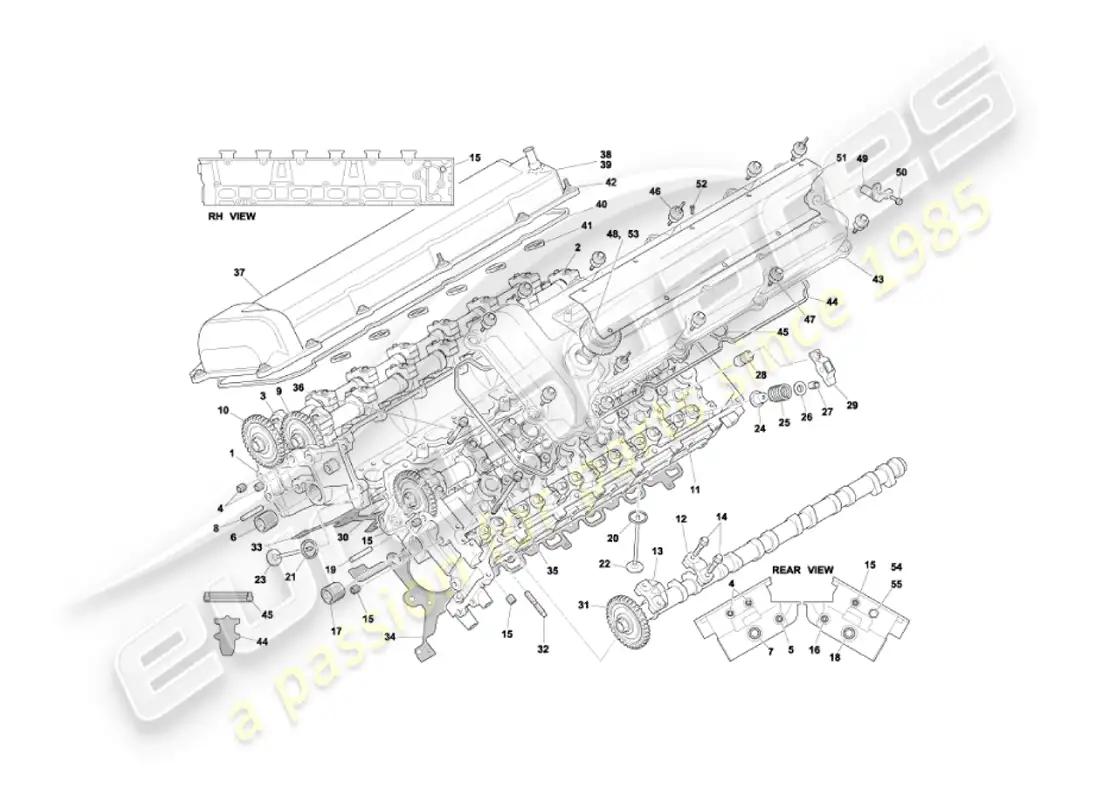 aston martin vanquish (2006) cylinder heads parts diagram