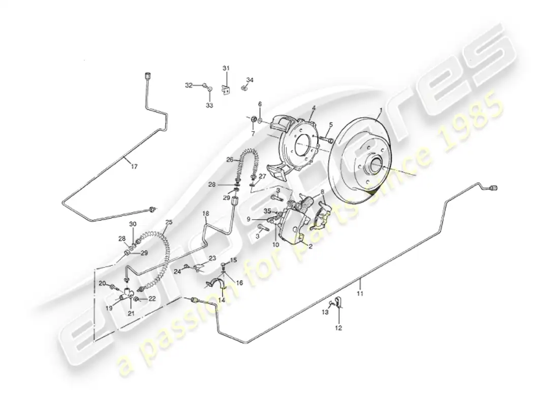 aston martin v8 virage (1999) rear brakes parts diagram