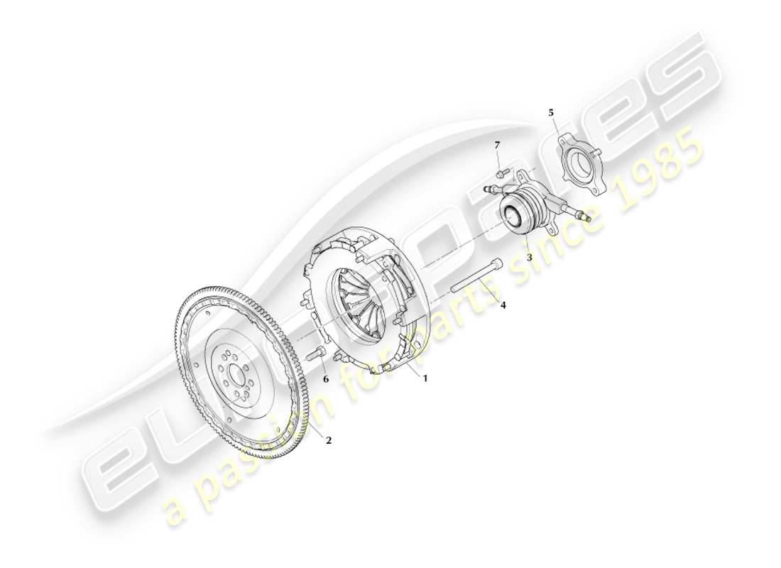 aston martin db7 vantage (2000) clutch kit (valeo) parts diagram