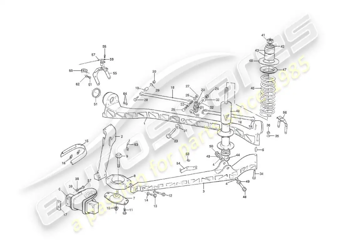 aston martin v8 virage (2000) rear suspension parts diagram