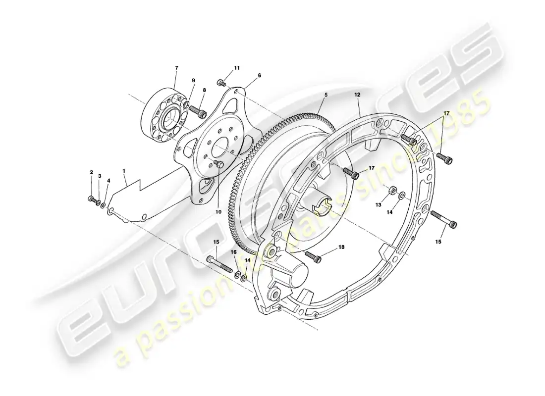 aston martin v8 coupe (2000) torque covertor parts diagram