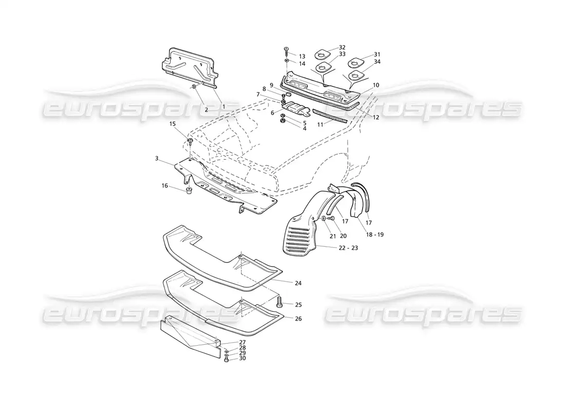 maserati qtp v8 evoluzione engine bay: carters parts diagram