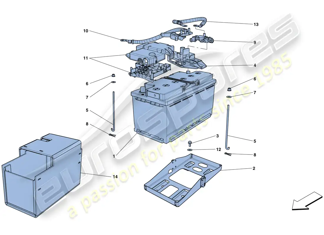 ferrari gtc4 lusso t (europe) battery parts diagram