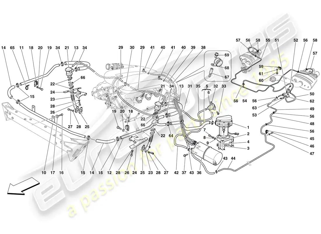 ferrari 599 gto (usa) secondary air system parts diagram