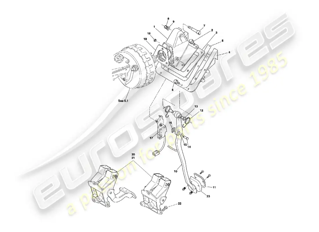aston martin vanquish (2005) pedal cover parts diagram