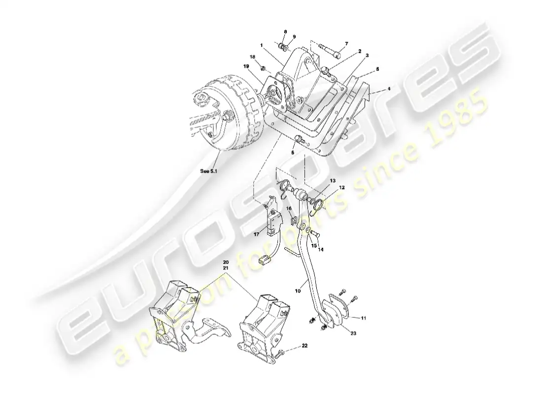 aston martin vanquish (2006) pedal gear parts diagram