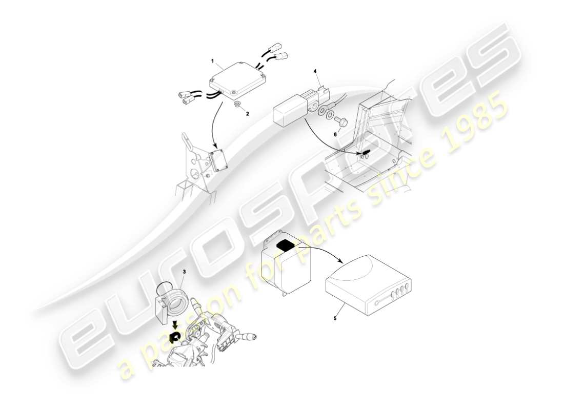 aston martin vanquish (2006) electronic control modules part diagram