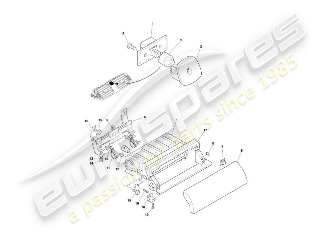 aston martin vanquish (2006) fascia & trim part diagram