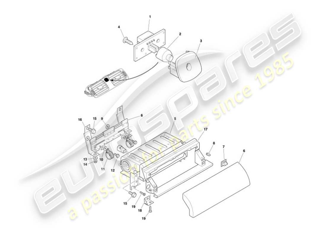 aston martin vanquish (2003) fascia & trim part diagram