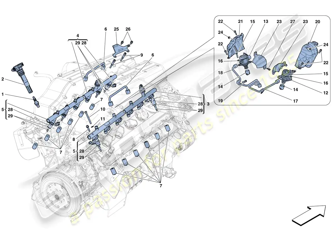 ferrari gtc4 lusso (usa) injection - ignition system parts diagram