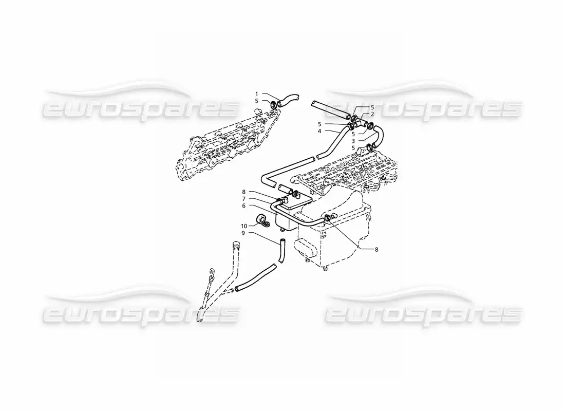 maserati qtp. 3.2 v8 (1999) oil vapour recovery parts diagram