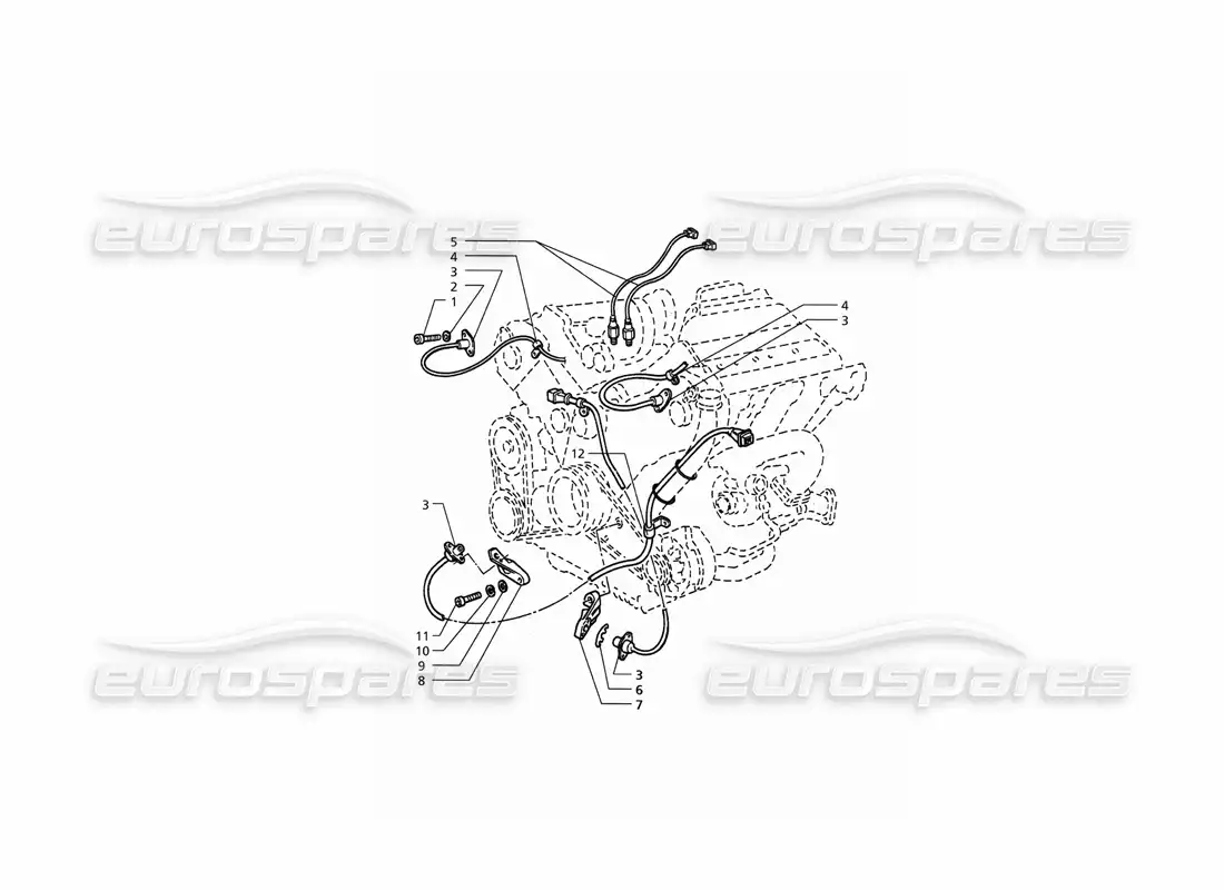 maserati qtp. 3.2 v8 (1999) ignition system timing: sensors parts diagram