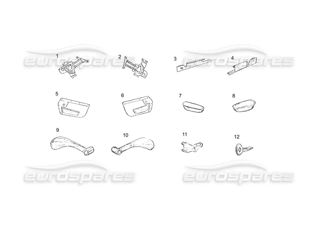 ferrari 250 gt (coachwork) door (continued) parts diagram