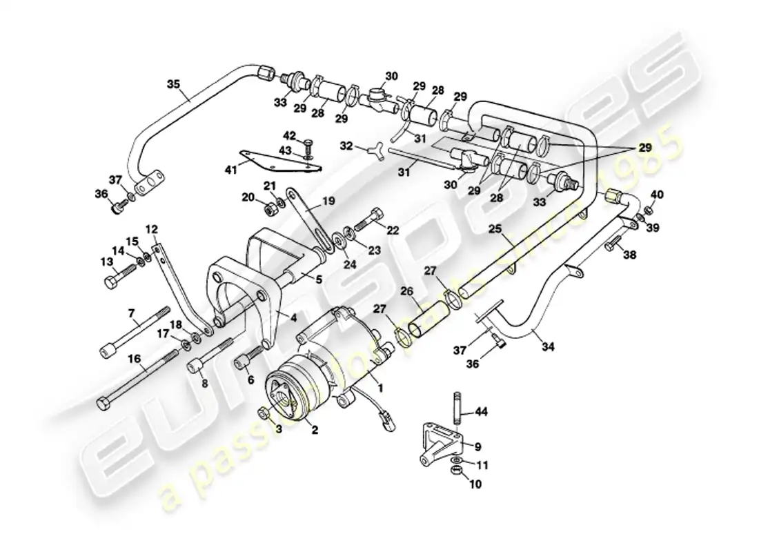 aston martin v8 volante (1997) secondary air injection system parts diagram