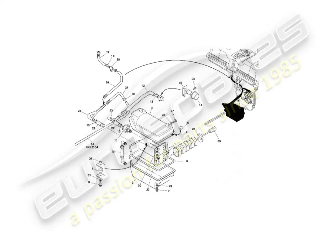 aston martin vanquish (2005) evaporative emission system parts diagram