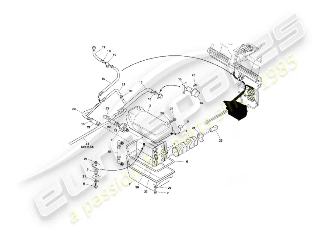 aston martin vanquish (2006) evaporative emission system parts diagram