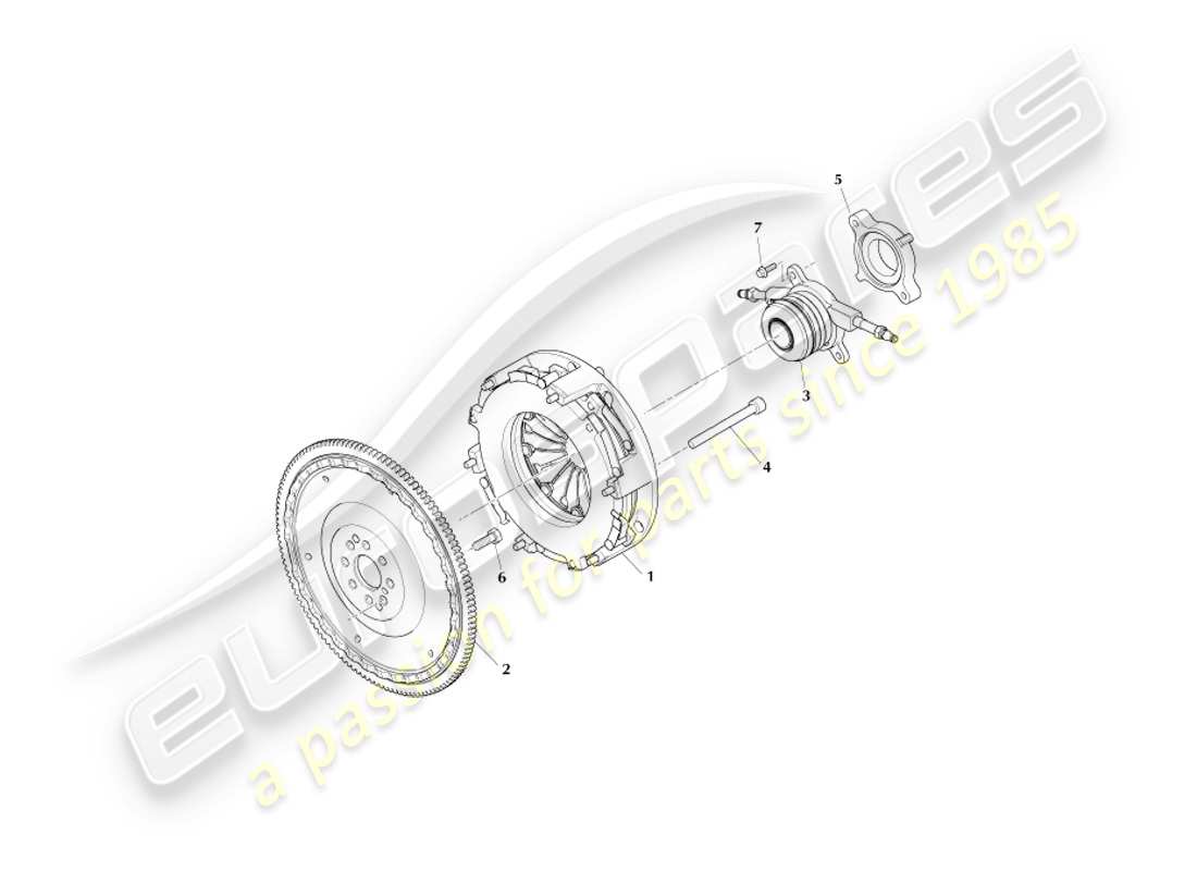 aston martin db7 vantage (2001) clutch kit (valeo) part diagram