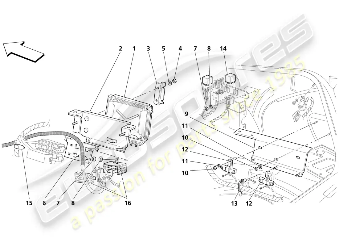 maserati trofeo trunk compartment control units parts diagram