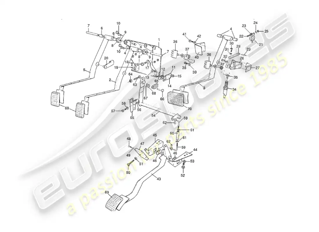 aston martin v8 virage (1999) pedal gear parts diagram