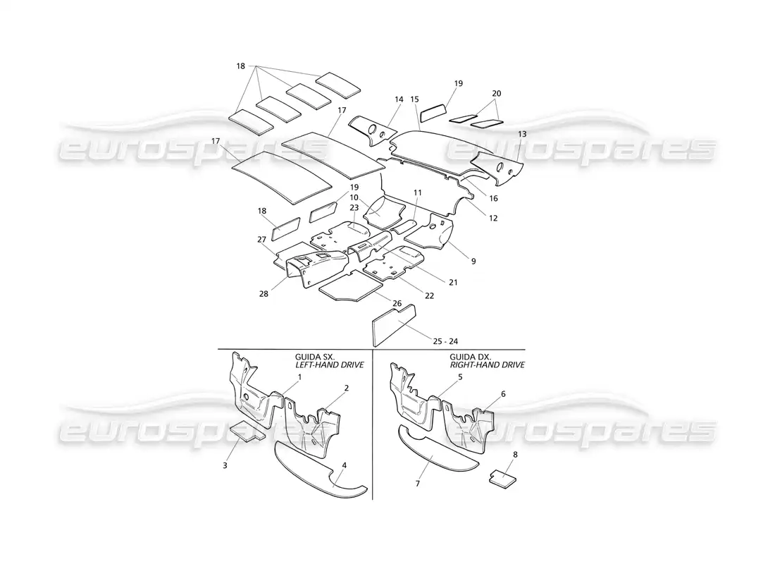 maserati qtp v8 evoluzione insulation parts diagram