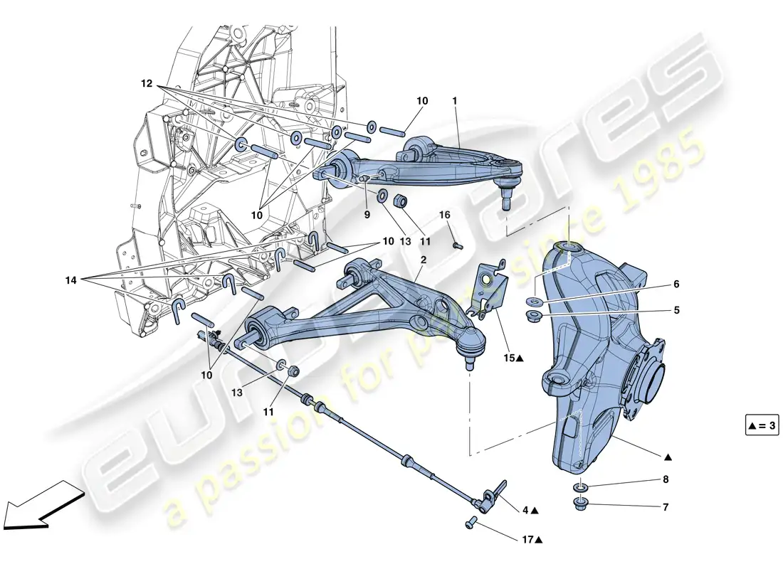 ferrari f12 berlinetta (usa) front suspension - arms parts diagram