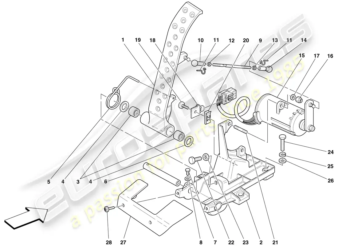 ferrari f430 spider (europe) electronic accelerator pedal parts diagram