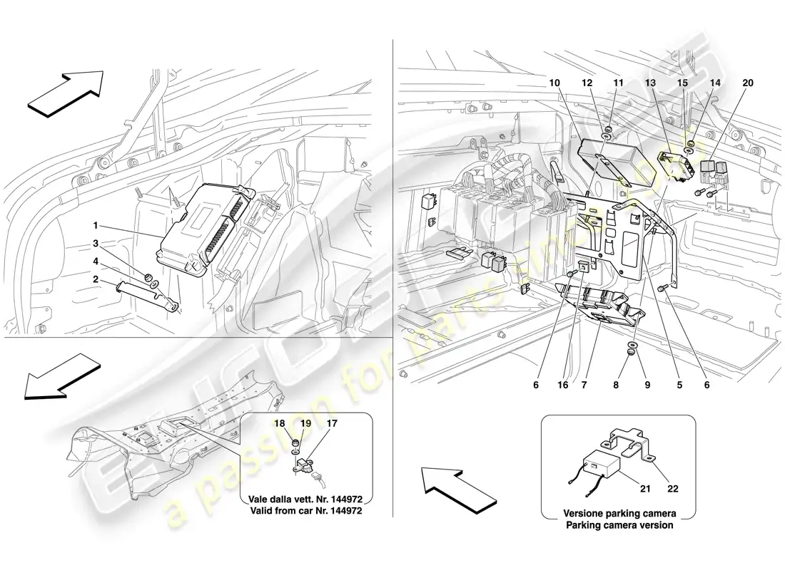 ferrari 612 sessanta (europe) luggage compartment ecus parts diagram