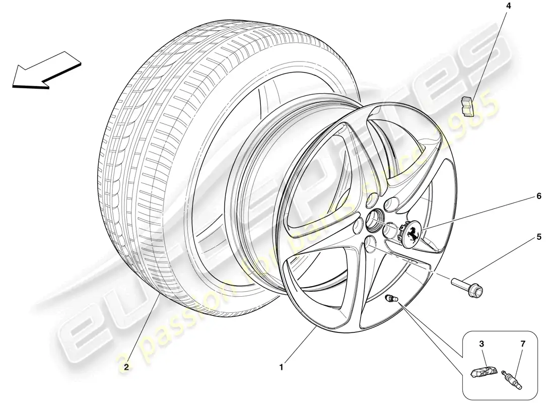 ferrari 599 sa aperta (europe) wheels parts diagram